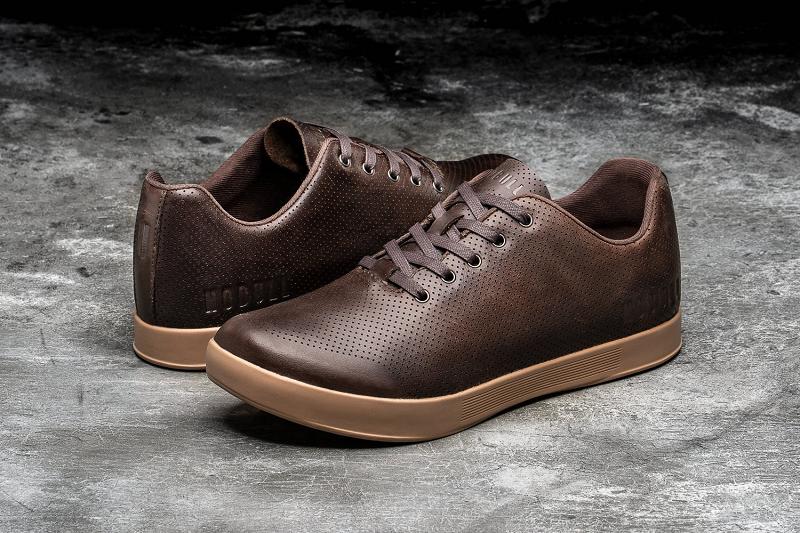 Men's Nobull Brown Leather Trainers Brown | SG Q2352M